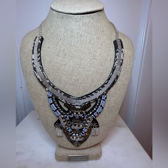 Stella&Dot Hand Beaded/Chain Collar Necklace - Like New/Never Worn/Display Only - Picture 1 of 4